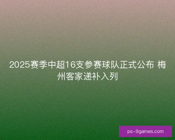 2025赛季中超16支参赛球队正式公布 梅州客家递补入列 2025赛季中超16支参赛球队正式公布 梅州客家递补入列